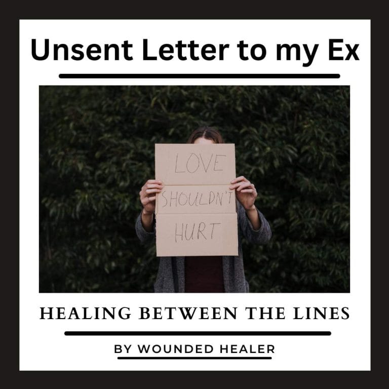 An image of a person holding a sign in front of their face stating 'love shouldn't hurt'. Dark coloured background.